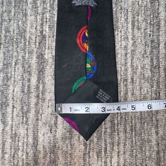 Vintage Looney Tunes Mania & Friends Mens Neck Tie‎ Black Tweety Bird Sylvester - Picture 6 of 8
